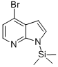 1-(トリイソプロピルシリル)-4-ブロモ-7-アザ-1H-インドール 化学構造式