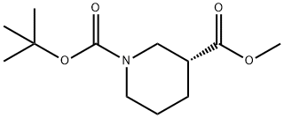 (R)-1-tert-butyl 3-methyl piperidine-1,3-dicarboxylate 化学構造式
