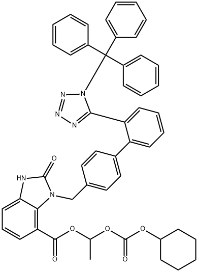 坎地沙坦去乙基 N1三苯甲基类似物,934495-65-5,结构式