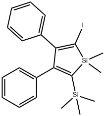 2-IODO-1,1-DIMETHYL-3,4-DIPHENYL-5-TRIMETHYLSILANYL-1H-SILOLE,934563-22-1,结构式