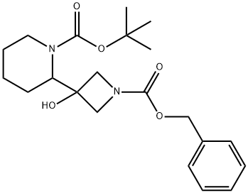tert-butyl 2-(1-(benzyloxycarbonyl)-3-hydroxyazetidin-3-yl)piperidine-1-carboxylate Structure