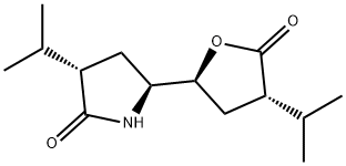 2-Pyrrolidinone, 3-(1-Methylethyl)-5-[(2S,4S)-tetrahydro-4-(1-Methylethyl)-5-oxo-2-furanyl]-, (3S,5S)- Structure