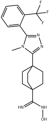 Bicyclo[2.2.2]octane-1-carboxiMidaMide, N-hydroxy-4-[4-Methyl-5-[2-(trifluoroMethyl)phenyl]-4H-1,2,4-triazol-3-yl]- Structure