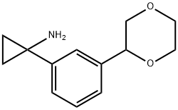 Cyclopropanamine, 1-[3-(1,4-dioxan-2-yl)phenyl]- Struktur