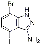 1H-Indazol-3-aMine,7-broMo-4-iodo-,935660-94-9,结构式