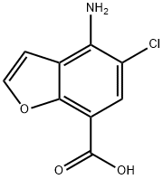 4-AMINO-5-CHLORO-1-BENZOFURAN-7-CARBOXYLIC ACID 化学構造式