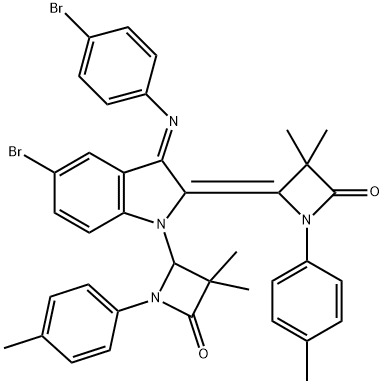 (Z)-4-((E)-5-BROMO-3-(4-BROMOPHENYLIMINO)-1-(3,3-DIMETHYL-4-OXO-1-P-TOLYLAZETIDIN-2-YL)INDOLIN-2-YLIDENE)-3,3-DIMETHYL-1-P-TOLYLAZETIDIN-2-ONE|