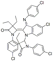 (Z)-4-((E)-5-CHLORO-1-(1-(4-CHLOROPHENYL)-3,3-DIETHYL-4-OXOAZETIDIN-2-YL)-3-(4-CHLOROPHENYLIMINO)INDOLIN-2-YLIDENE)-1-(4-CHLOROPHENYL)-3,3-DIETHYLAZETIDIN-2-ONE Structure