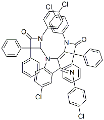 (Z)-4-((E)-5-CHLORO-1-(1-(4-CHLOROPHENYL)-4-OXO-3,3-DIPHENYLAZETIDIN-2-YL)-3-(4-CHLOROPHENYLIMINO)INDOLIN-2-YLIDENE)-1-(4-CHLOROPHENYL)-3,3-DIPHENYLAZETIDIN-2-ONE Structure