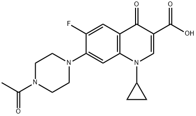 3-Quinolinecarboxylic acid, 7-(4-acetyl-1-piperazinyl)-1-cyclopropyl-6-fluoro-1,4-dihydro-4-oxo- Struktur