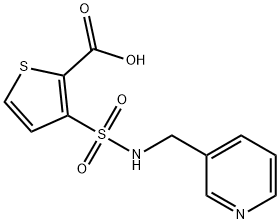 3-{[(Pyridin-3-ylmethyl)amino]sulfonyl}thiophene-2-carboxylic acid 化学構造式