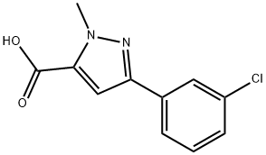 3-(3-Chlorophenyl)-1-methyl-1H-pyrazole-5-carboxylic acid 结构式