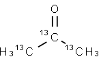 アセトン (13C3, 99%) 化学構造式