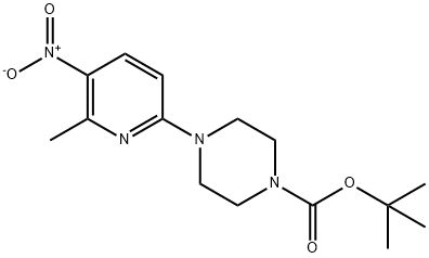 4-(6-METHYL-5-NITRO-2-PYRIDINYL)-1-PIPERAZINECARBOXYLIC ACID 1,1-DIMETHYLETHYL ESTER 化学構造式
