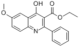 3-Quinolinecarboxylic acid, 4-hydroxy-6-methoxy-2-phenyl-, ethyl ester Structure