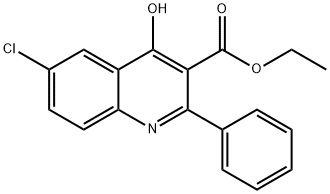 3-Quinolinecarboxylic acid, 6-chloro-4-hydroxy-2-phenyl-, ethyl ester,93663-74-2,结构式