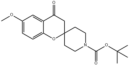 TERT-BUTYL 6-METHOXY-4-OXOSPIRO[CHROMAN-2,4'-PIPERIDINE]-1'-CARBOXYLATE Struktur
