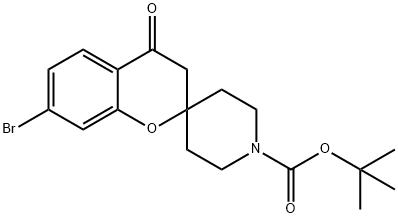 N-BOC-7-BROMO-4-OXO-3,4-DIHYDRO-1''H-SPIRO[CHROMENE-2,4''-PIPERIDINE] Struktur