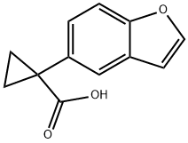 1-(Benzofuran-5-yl)cyclopropanecarboxylic acid 化学構造式