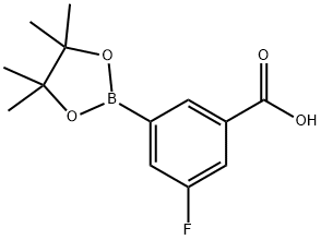 3-カルボキシ-5-フルオロフェニルボロン酸ピナコールエステル 化学構造式