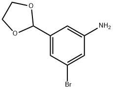 3-溴-5-[1,3]1,3-二氧戊环-2-基-苯基胺,936844-19-8,结构式