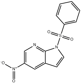 1H-Pyrrolo[2,3-b]pyridine, 5-nitro-1-(phenylsulfonyl)- 化学構造式