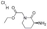 2-(3-アミノ-2-オキソピペリジン-1-イル)酢酸(S)-エチル塩酸塩 化学構造式