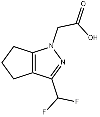 2-[3-(二氟甲基)-1H,4H,5H,6H-环戊二烯[C]吡唑-1-基]乙酸, 937599-56-9, 结构式