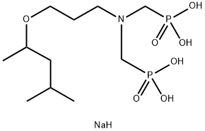 [[[3-(1,3-ジメチルブトキシ)プロピル]イミノ]ビス(メチレン)]ビスホスホン酸/ナトリウム,(1:1) 化学構造式