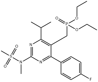 P-[[4-(4-氟苯基)-6-(1-甲基乙基)-2-[甲基(甲基磺酰基)氨基]-5-嘧啶基]甲基]膦酸二乙酯,937639-31-1,结构式