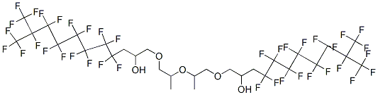 1,1'-[オキシビス(1-メチル-2,1-エタンジイルオキシ)]ビス(4,4,5,5,6,6,7,7,8,8,9,9,10,11,11,11-ヘキサデカフルオロ-10-トリフルオロメチルウンデカン-2-オール) 化学構造式