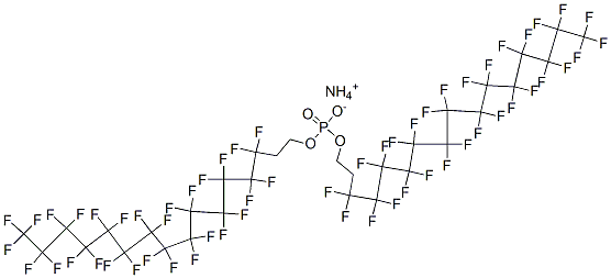 ammonium bis[3,3,4,4,5,5,6,6,7,7,8,8,9,9,10,10,11,11,12,12,13,13,14,14,15,15,16,16,16-nonacosafluorohexadecyl] phosphate 结构式