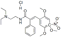 N-[2-(ジエチルアミノ)エチル]-4-ニトロ-α-[(2,4,5-トリメトキシフェニル)メチレン]ベンゼンアセトアミド・塩酸塩 化学構造式