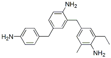 2-[(4-amino-3-ethyl-5-methylphenyl)methyl]-4-[(4-aminophenyl)methyl]aniline,93778-05-3,结构式
