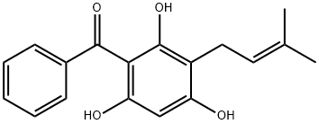 3-プレニル-2,4,6-トリヒドロキシベンゾフェノン 化学構造式