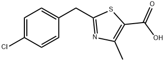 2-(4-クロロベンジル)-4-メチル-1,3-チアゾール-5-カルボン酸 化学構造式