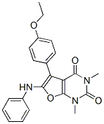 Furo[2,3-d]pyrimidine-2,4(1H,3H)-dione,  5-(4-ethoxyphenyl)-1,3-dimethyl-6-(phenylamino)- 化学構造式