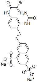 disodium 7-[[2-[(aminocarbonyl)amino]-4-[(2-bromo-1-oxoallyl)amino]phenyl]azo]naphthalene-1,3-disulphonate,93804-44-5,结构式
