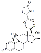 9-fluoro-11beta,17-dihydroxy-16beta-methyl-3,20-dioxopregna-1,4-dien-21-yl 5-oxo-L-prolinate 结构式