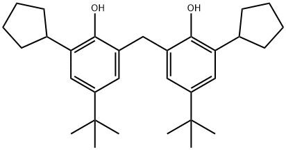2,2'-methylenebis[4-tert-butyl-6-cyclopentylphenol],93840-42-7,结构式