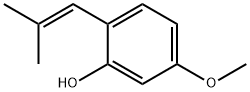 5-メトキシ-2-(2-メチル-1-プロペニル)フェノール 化学構造式