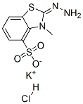 2-ヒドラゾノ-2,3-ジヒドロ-3-メチル-4-ベンゾチアゾールスルホン酸カリウム・塩酸塩 化学構造式
