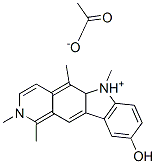 9-hydroxy-1,2,5,6-tetramethyl-6H-pyrido[4,3-b]carbazolium acetate Struktur