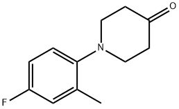 1-(4-フルオロ-2-メチルフェニル)ピペリジン-4-オン 化学構造式