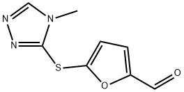 5-[(4-メチル-4H-1,2,4-トリアゾール-3-イル)チオ]-2-フルアルデヒド 化学構造式