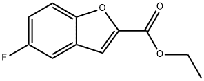 ETHYL 5-FLUORO-1-BENZOFURAN-2-CARBOXYLATE 化学構造式