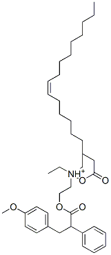 diethyl[2-[3-(p-methoxyphenyl)-2-phenylpropionyloxy]ethyl]ammonium oleate Structure