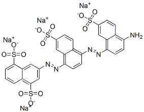 3-[[4-[(4-amino-7-sulpho-1-naphthyl)azo]-7-sulpho-1-naphthyl]azo]naphthalene-1,5-disulphonic acid, sodium salt,93858-03-8,结构式