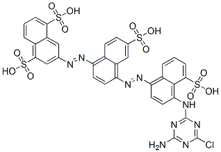 93858-31-2 3-[[4-[[4-[(4-amino-6-chloro-1,3,5-triazin-2-yl)amino]-5-sulphonaphthyl]azo]-6-sulphonaphthyl]azo]naphthalene-1,5-disulphonic acid
