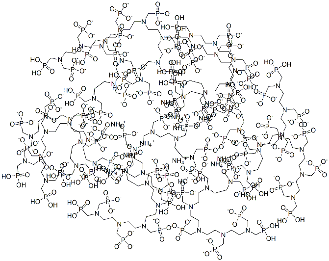 [2,5,8,11,14,17-ヘキサキス(ホスホノメチル)-2,5,8,11,14,17-ヘキサアザオクタデカン-1,18-ジイル]ビスホスホン酸・11アンモニア 化学構造式